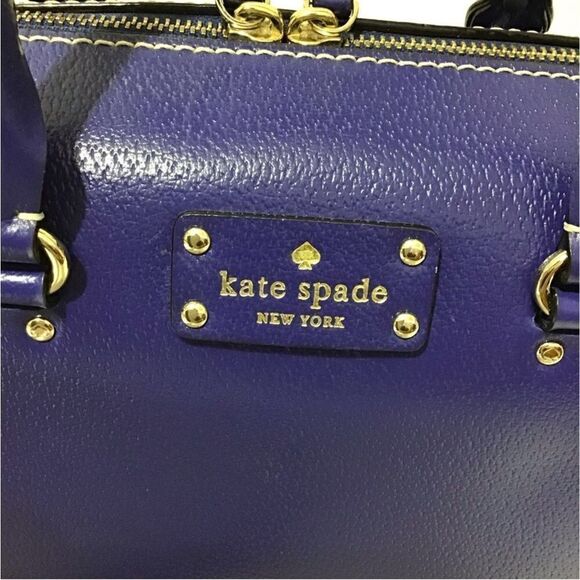 kate spade Alessa Wellesley Leather Satchel Holliday Blue Bag - Picture 8 of 15